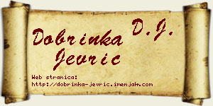 Dobrinka Jevrić vizit kartica